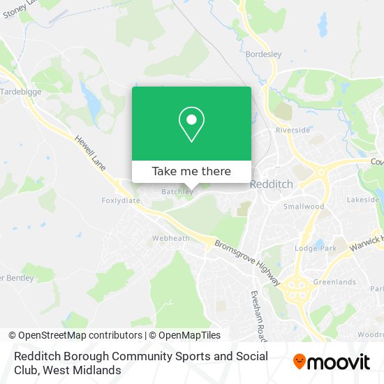 Redditch Borough Community Sports and Social Club map