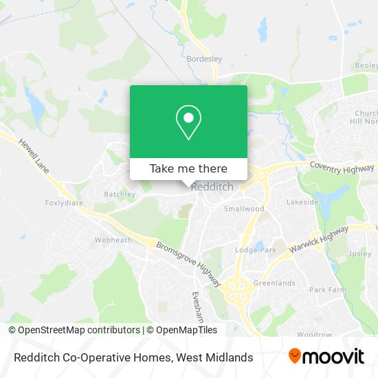 Redditch Co-Operative Homes map