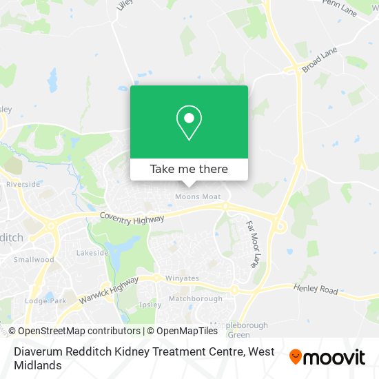 Diaverum Redditch Kidney Treatment Centre map