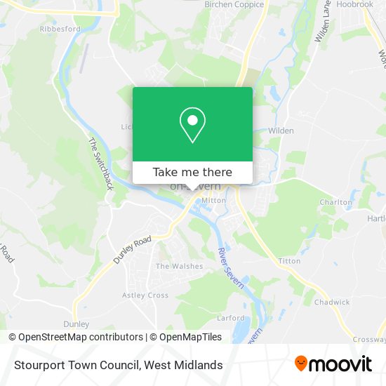 How to get to Stourport Town Council in Areley Kings & Riverside by Bus or Train?