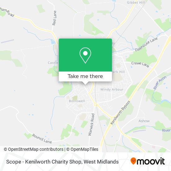 Scope - Kenilworth Charity Shop map