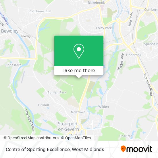 Centre of Sporting Excellence map