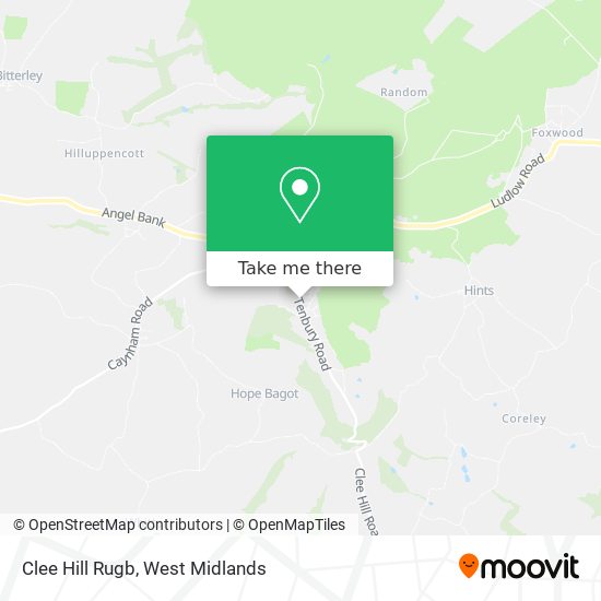 Clee Hill Rugb map