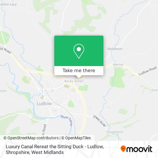 Luxury Canal Rereat the Sitting Duck - Ludlow, Shropshire map