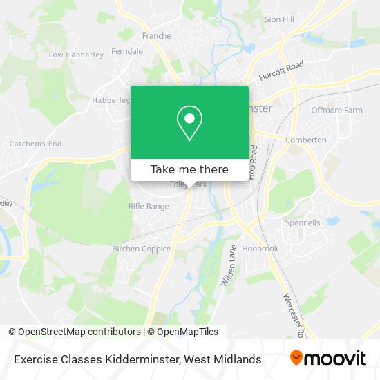 Exercise Classes Kidderminster map