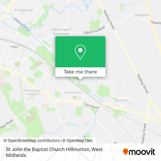 St John the Baptist Church Hillmorton map