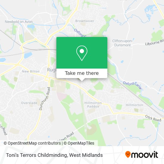 Toni's Terrors Childminding map