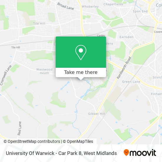 University Of Warwick - Car Park 8 map