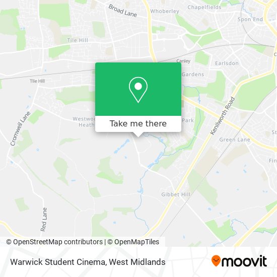 Warwick Student Cinema map