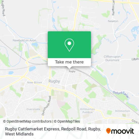 Rugby Cattlemarket Express, Redpoll Road, Rugby map