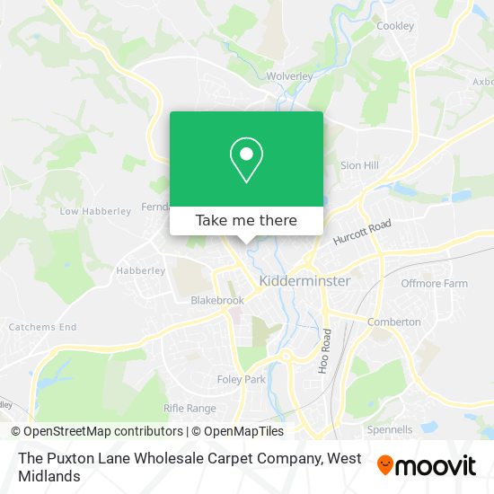 The Puxton Lane Wholesale Carpet Company map