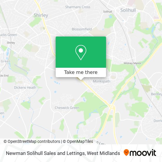 Newman Solihull Sales and Lettings map