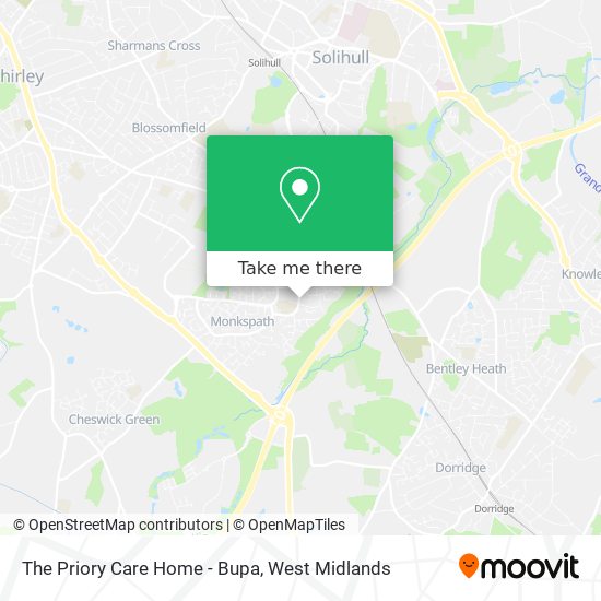 The Priory Care Home - Bupa map