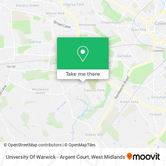 University Of Warwick - Argent Court map