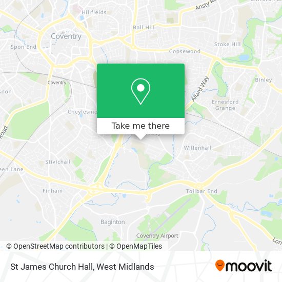 St James Church Hall map