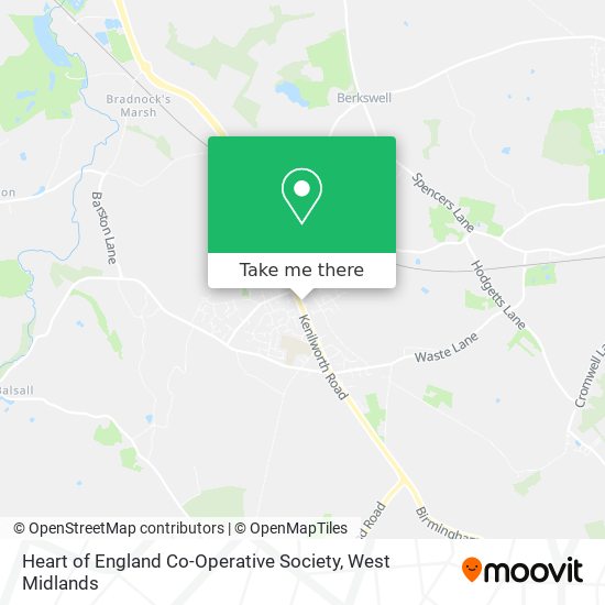 Heart of England Co-Operative Society map