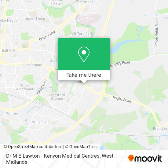 Dr M E Lawton - Kenyon Medical Centres map