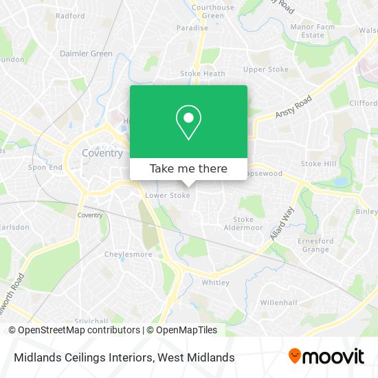 Midlands Ceilings Interiors map