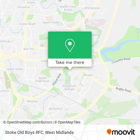 Stoke Old Boys RFC map