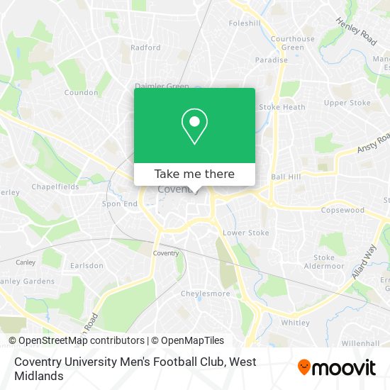 Coventry University Men's Football Club map