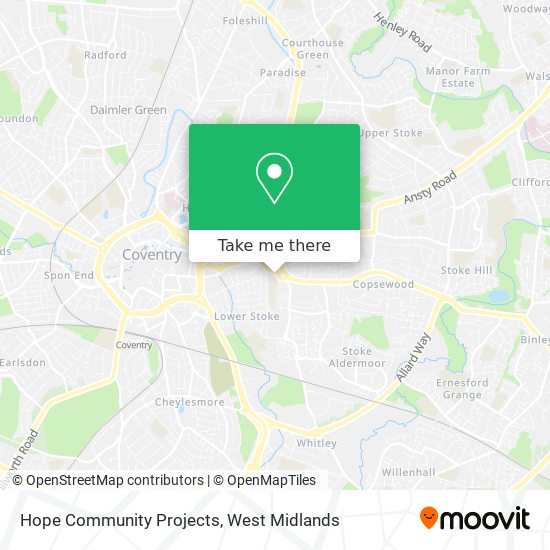 Hope Community Projects map