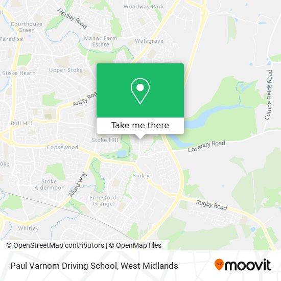 Paul Varnom Driving School map