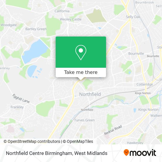 Northfield Centre Birmingham map