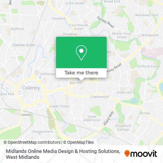 Midlands Online Media Design & Hosting Solutions map