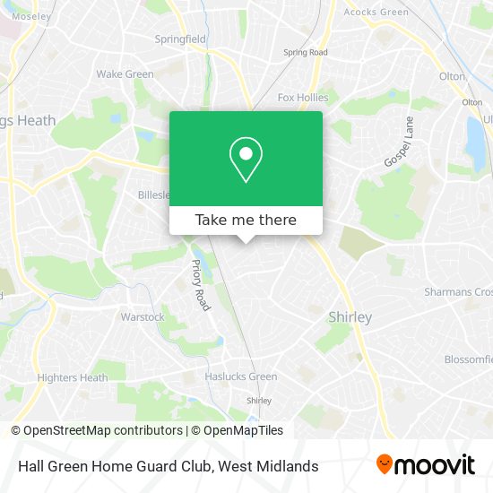 Hall Green Home Guard Club map