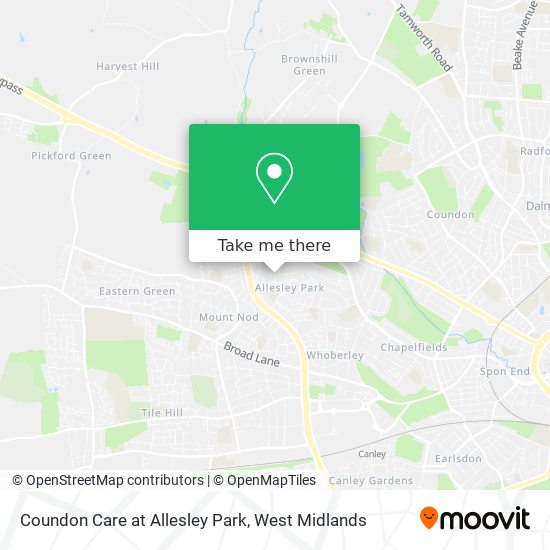 Coundon Care at Allesley Park map