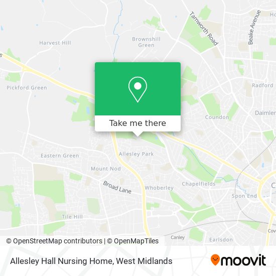 Allesley Hall Nursing Home map