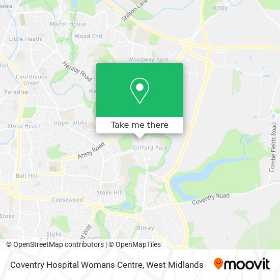 Coventry Hospital Womans Centre map