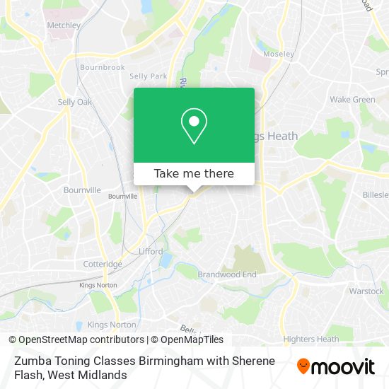 Zumba Toning Classes Birmingham with Sherene Flash map