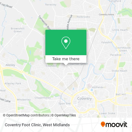 Coventry Foot Clinic map