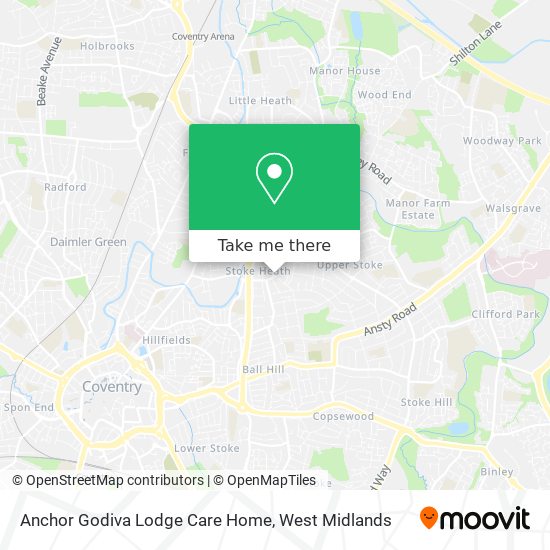 Anchor Godiva Lodge Care Home map