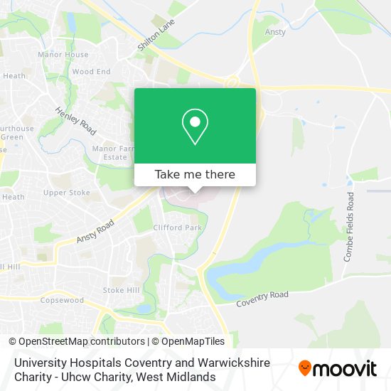University Hospitals Coventry and Warwickshire Charity - Uhcw Charity map