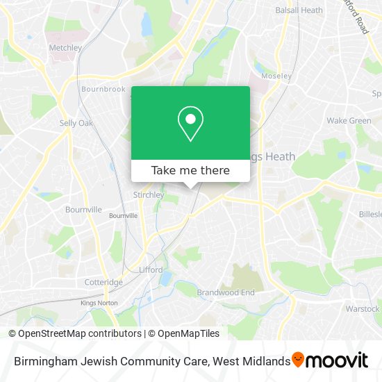 Birmingham Jewish Community Care map