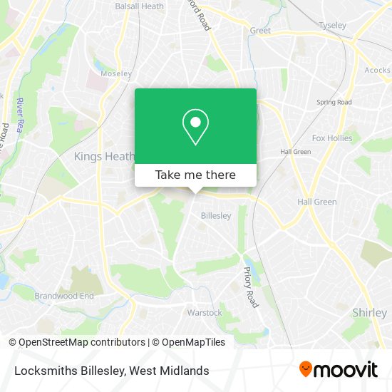 Locksmiths Billesley map