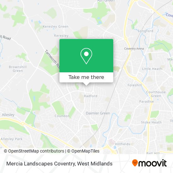 Mercia Landscapes Coventry map
