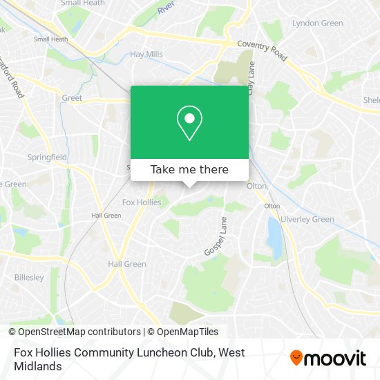 Fox Hollies Community Luncheon Club map