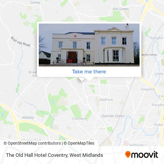 The Old Hall Hotel Coventry map