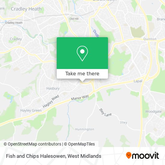 Fish and Chips Halesowen map