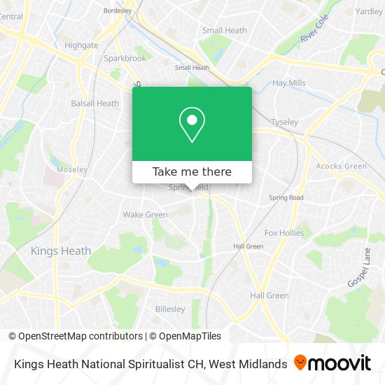 Kings Heath National Spiritualist CH map