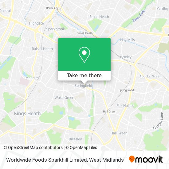 Worldwide Foods Sparkhill Limited map