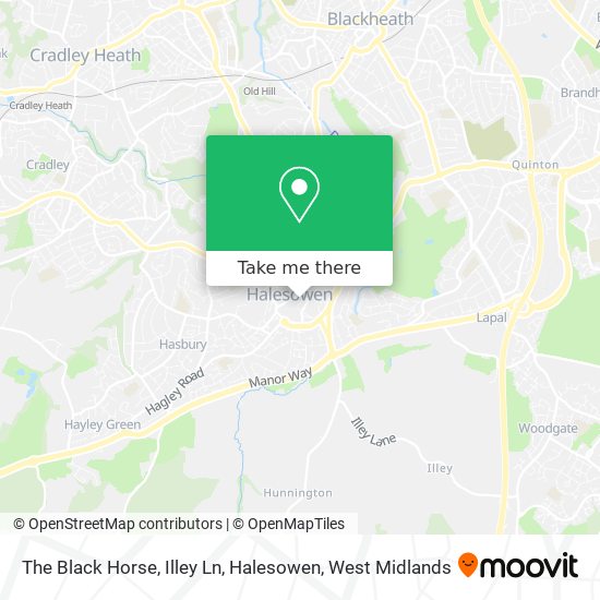 The Black Horse, Illey Ln, Halesowen map