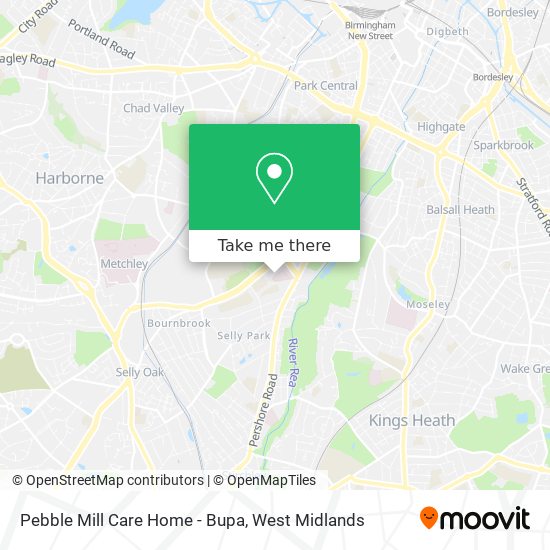 Pebble Mill Care Home - Bupa map