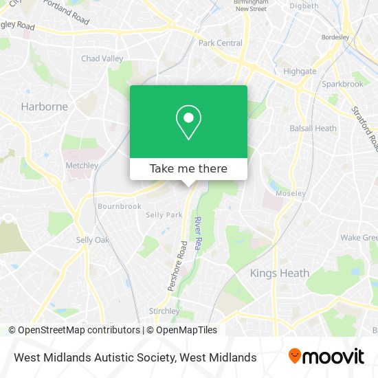 West Midlands Autistic Society map