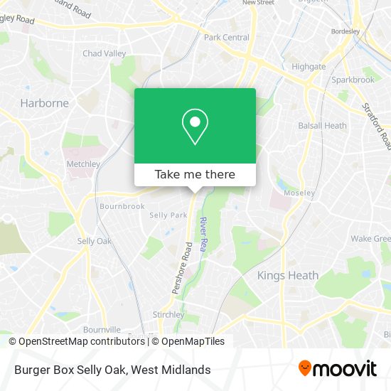Burger Box Selly Oak map