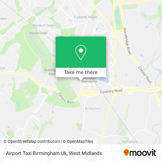 Airport Taxi Birmingham Uk map