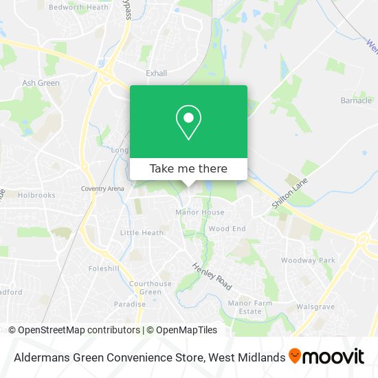 Aldermans Green Convenience Store map